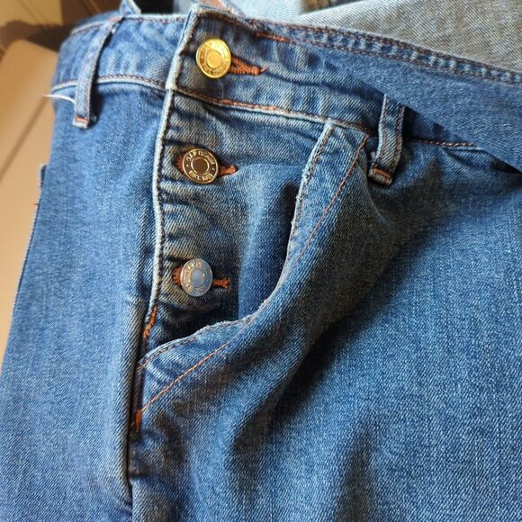 Gap Maternity Jean Overalls Womens Medium Blue Denim Stretch Pockets - Picture 6 of 8